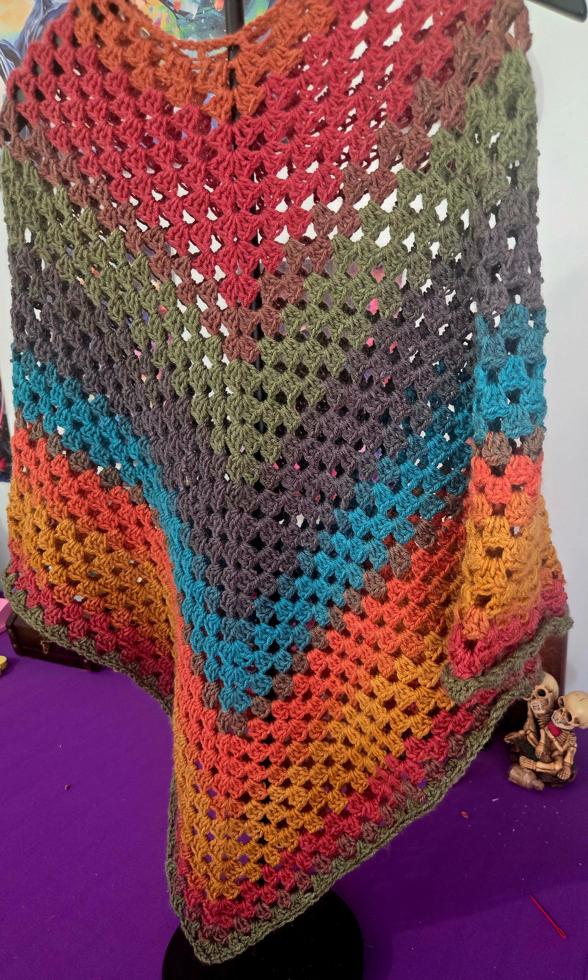 Earth Princess Granny stitch Crocheted Poncho