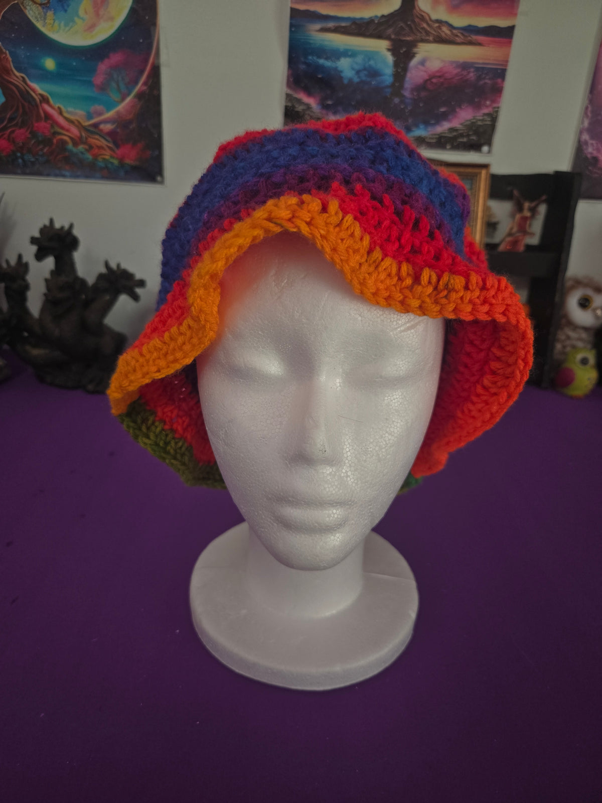 Rainbow Chakra Inspired Crocheted Head Covering