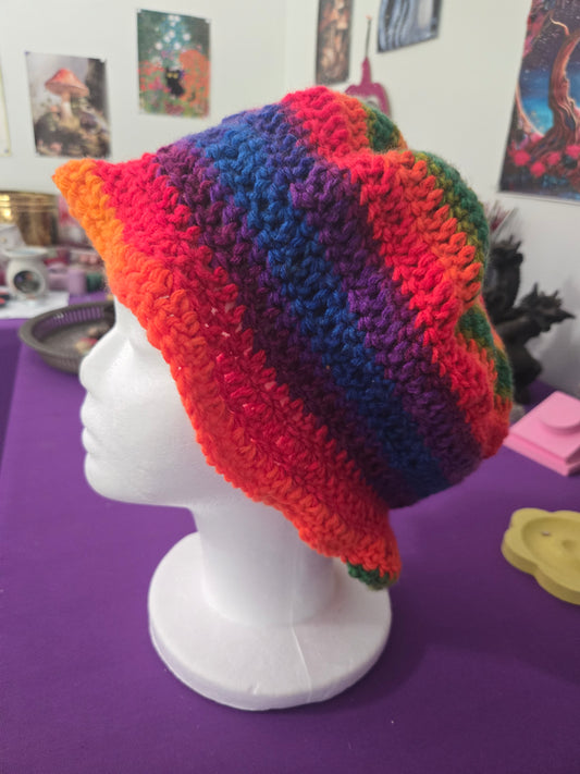 Rainbow Chakra Inspired Crocheted Head Covering