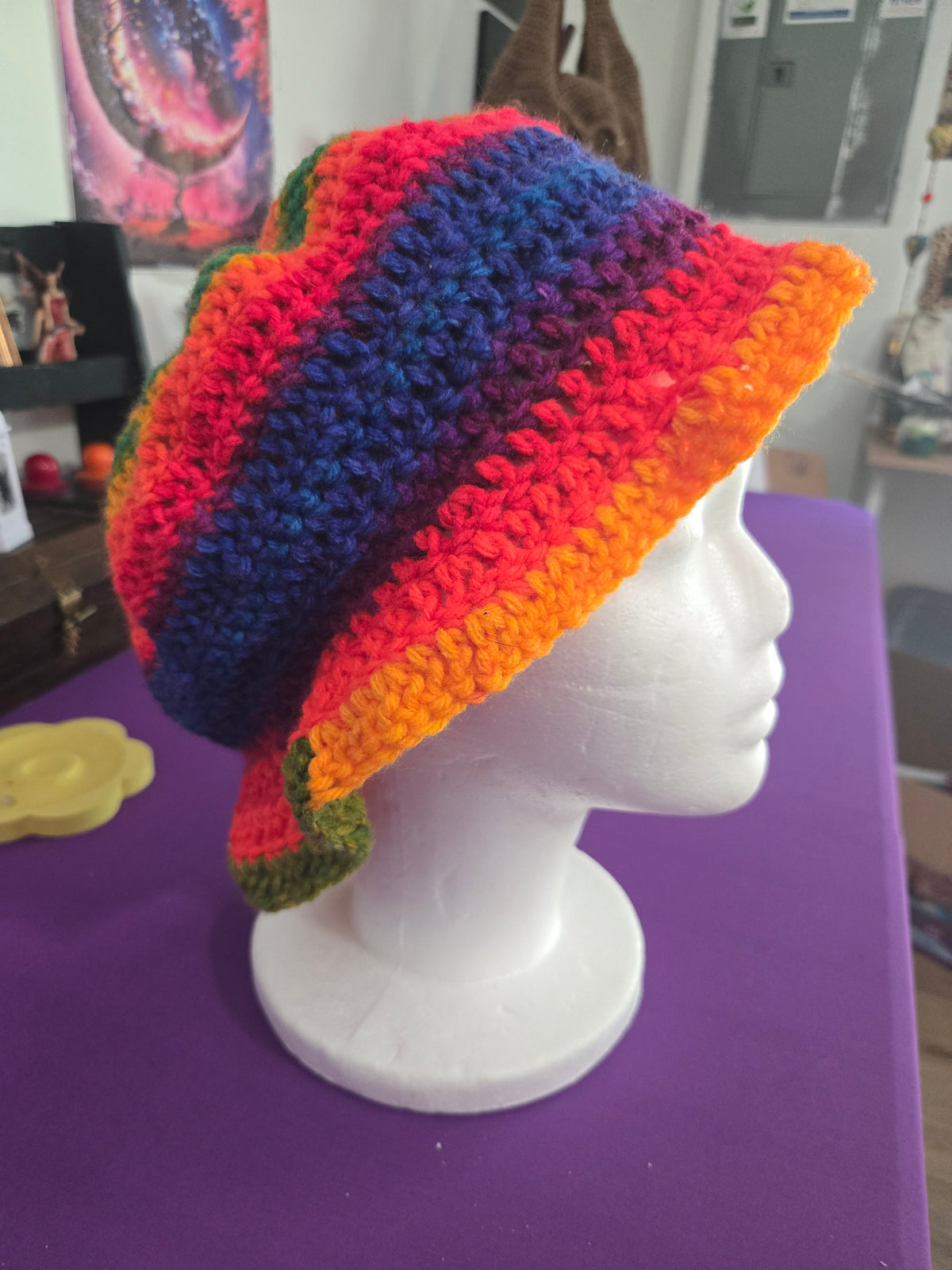 Rainbow Chakra Inspired Crocheted Head Covering