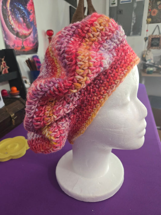 Enchanting Deep Pastel Crocheted Head Covering
