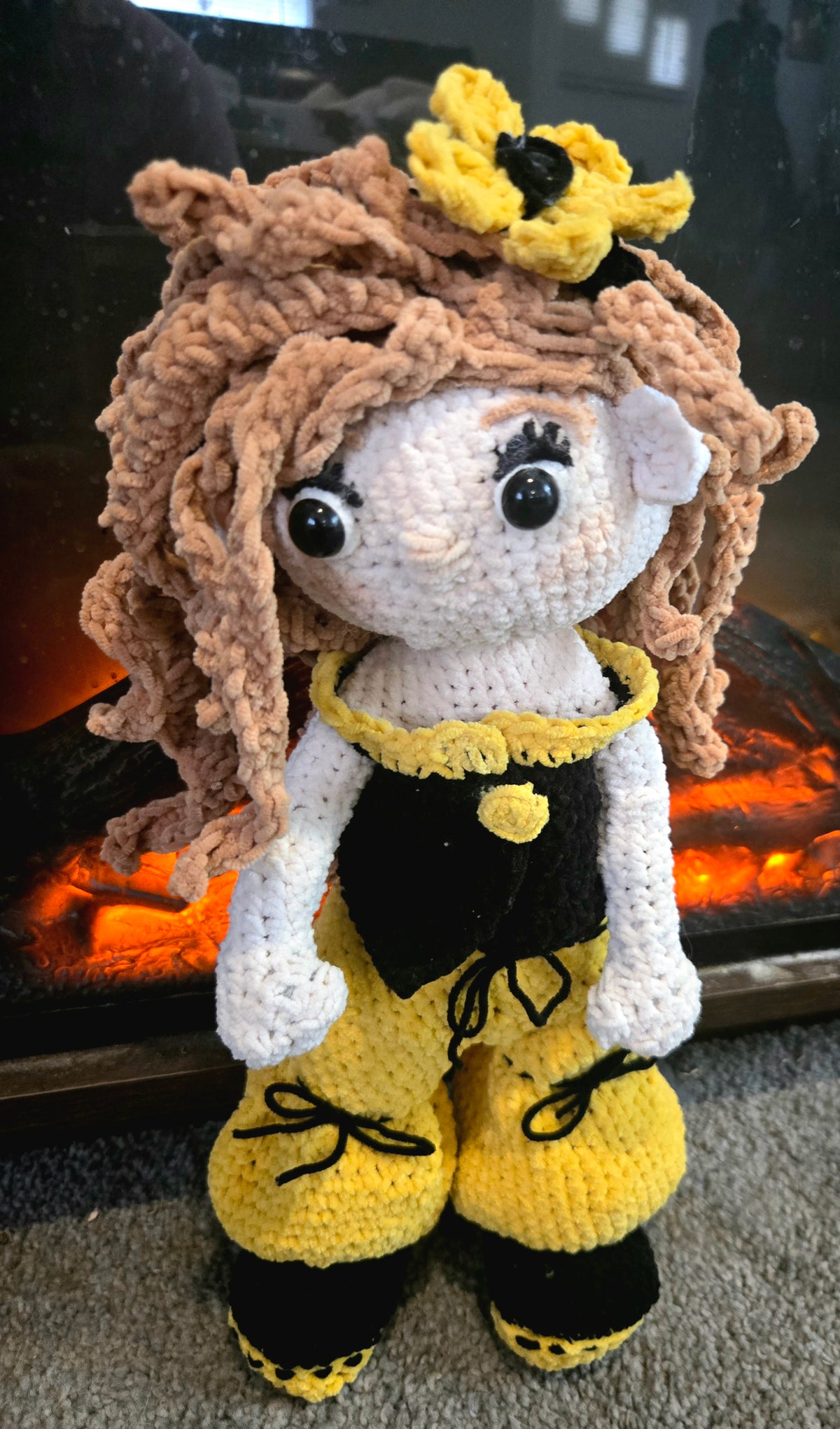 Sunflower Beauty Crocheted Doll