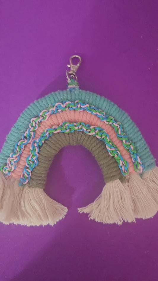 Blue Pink and Green Rainbow 🌈 Purse or Car Charm