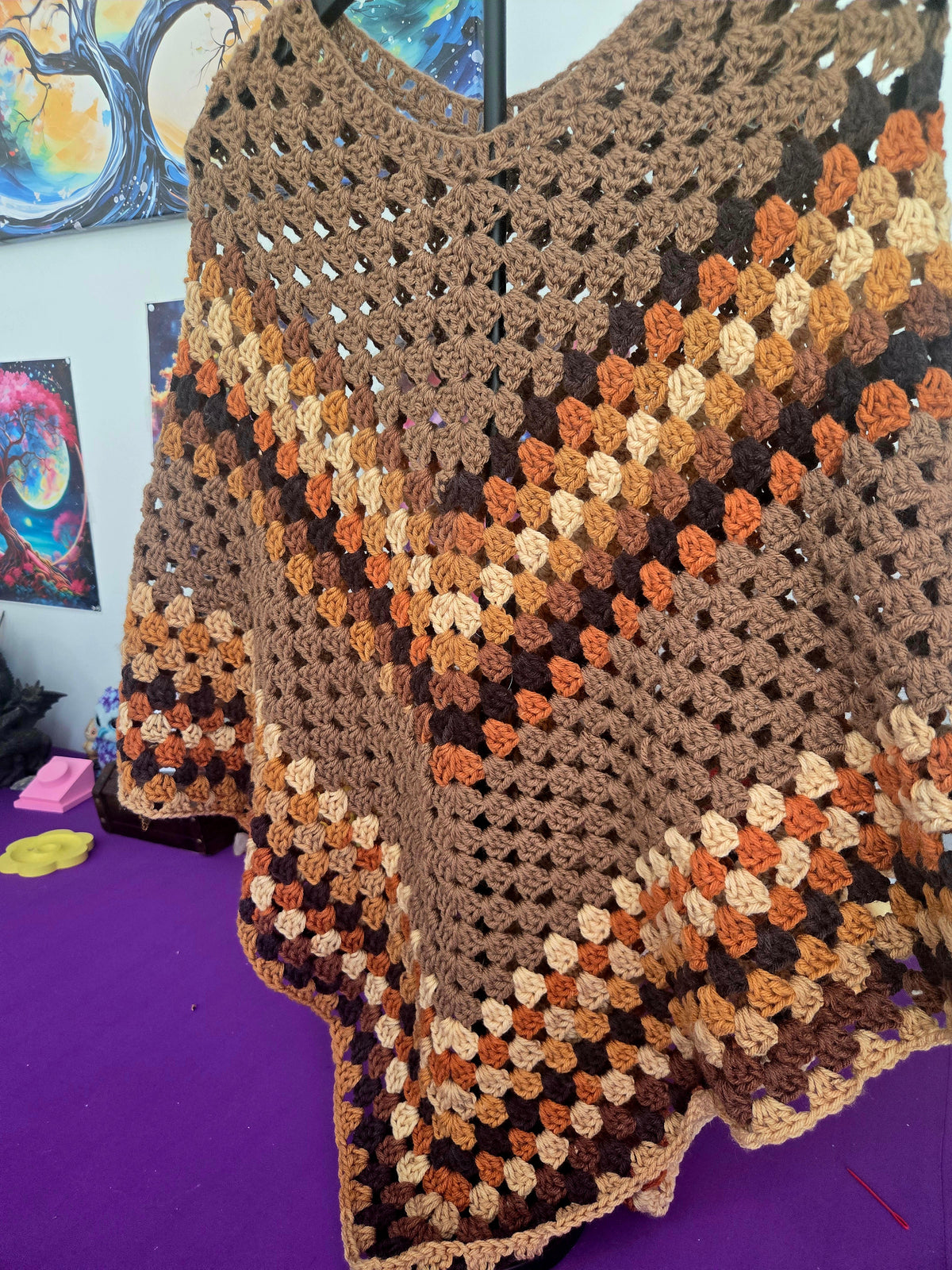 Boho Queen Granny Stitch Crocheted Poncho