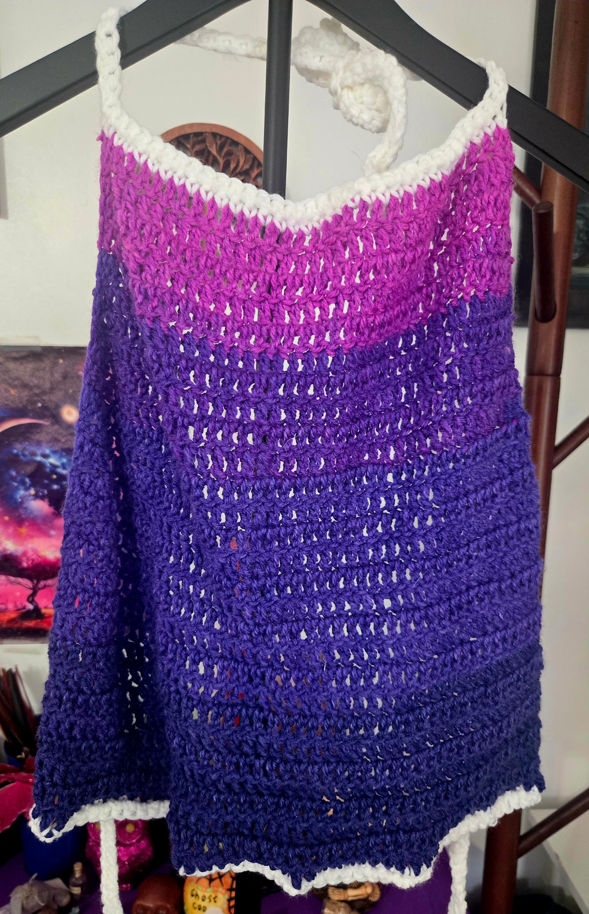 Purple Passion Crocheted Halter Tie Tank Top 💜