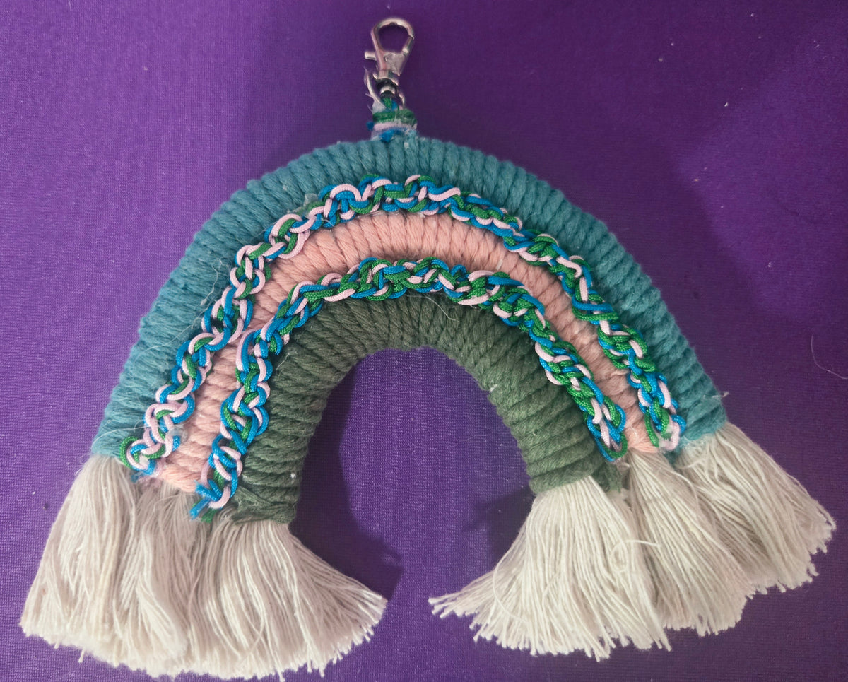 Blue Pink and Green Rainbow 🌈 Purse or Car Charm