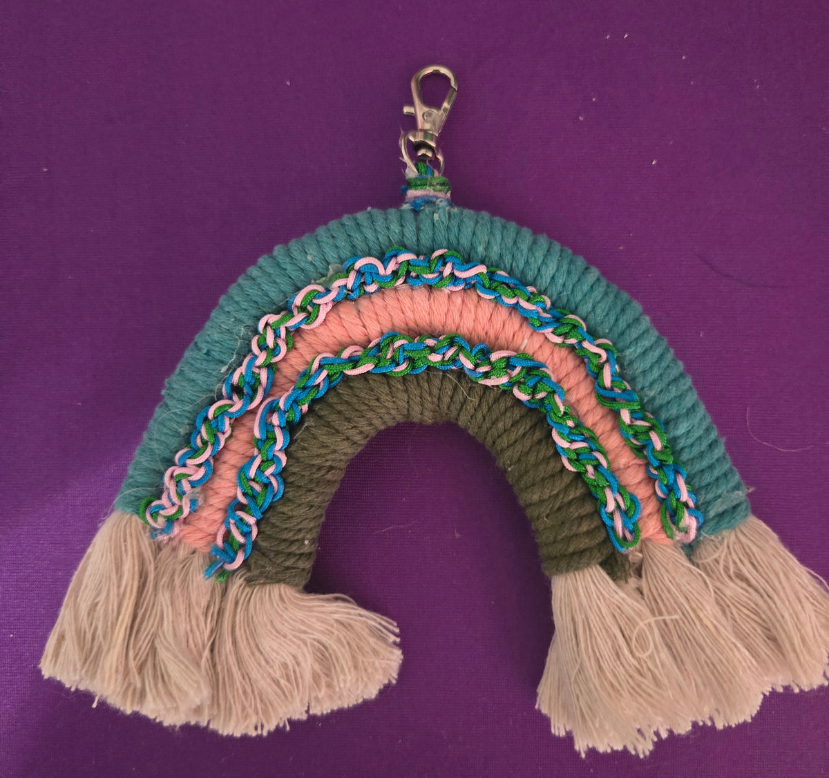 Blue Pink and Green Rainbow 🌈 Purse or Car Charm