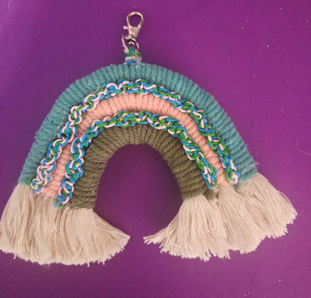Blue Pink and Green Rainbow 🌈 Purse or Car Charm
