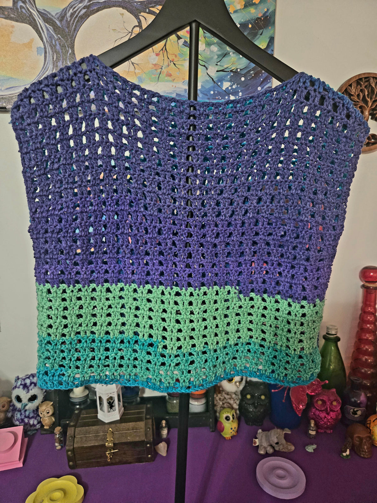 Messed Style Sleeveless Crocheted Top