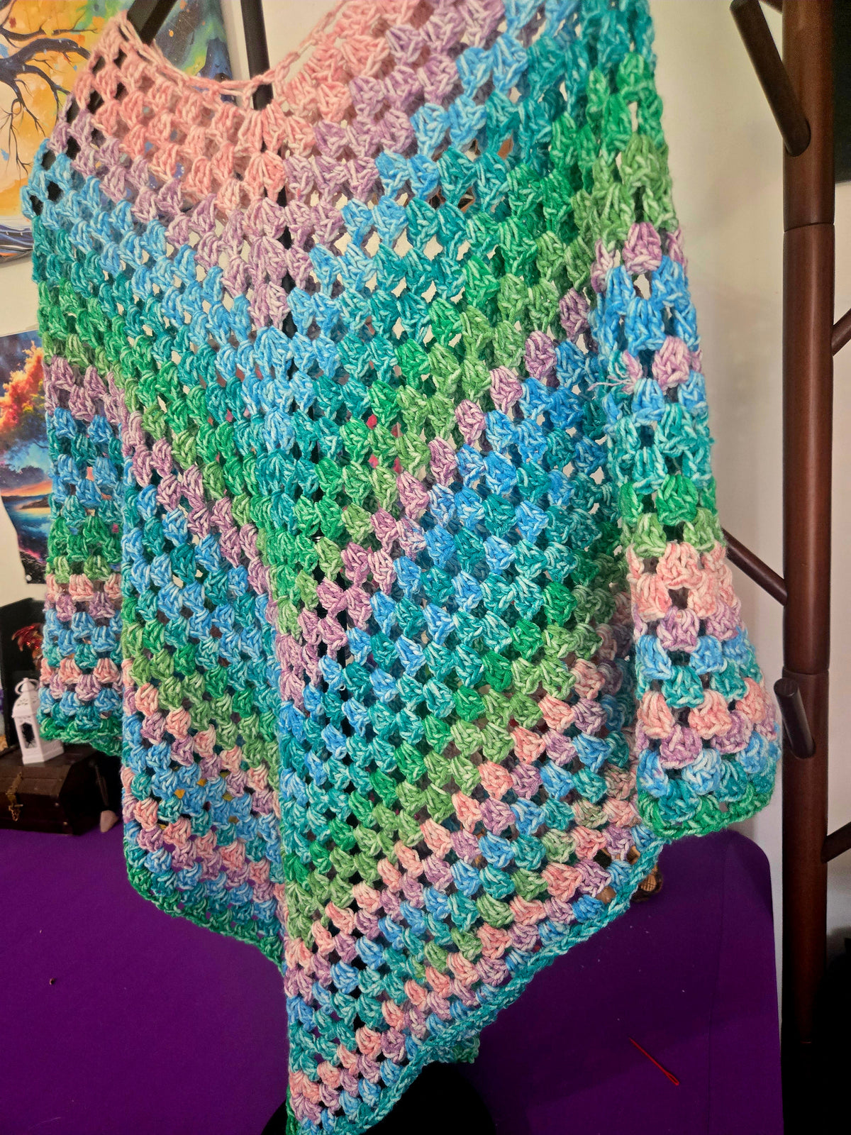 The Girly Girl Granny Stitch Crocheted Poncho