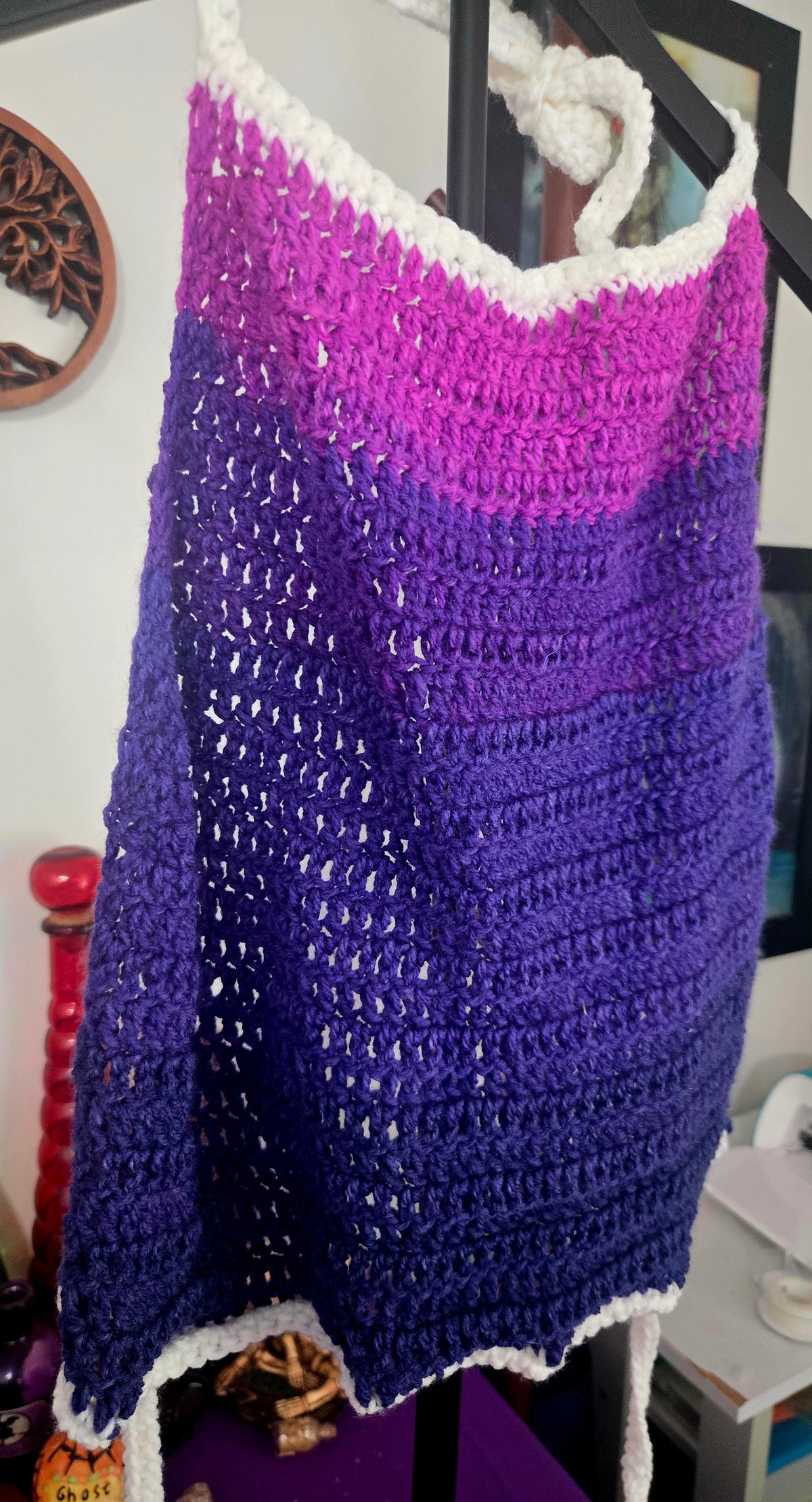 Purple Passion Crocheted Halter Tie Tank Top 💜