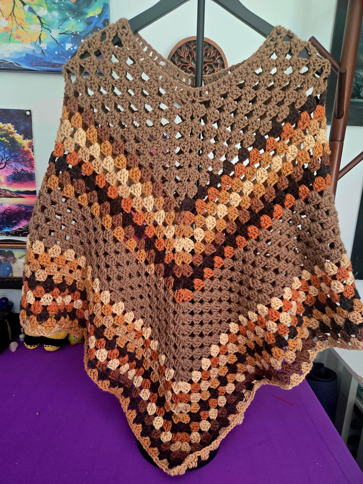 Boho Queen Granny Stitch Crocheted Poncho