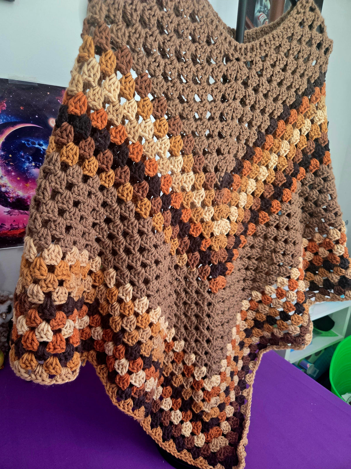 Boho Queen Granny Stitch Crocheted Poncho