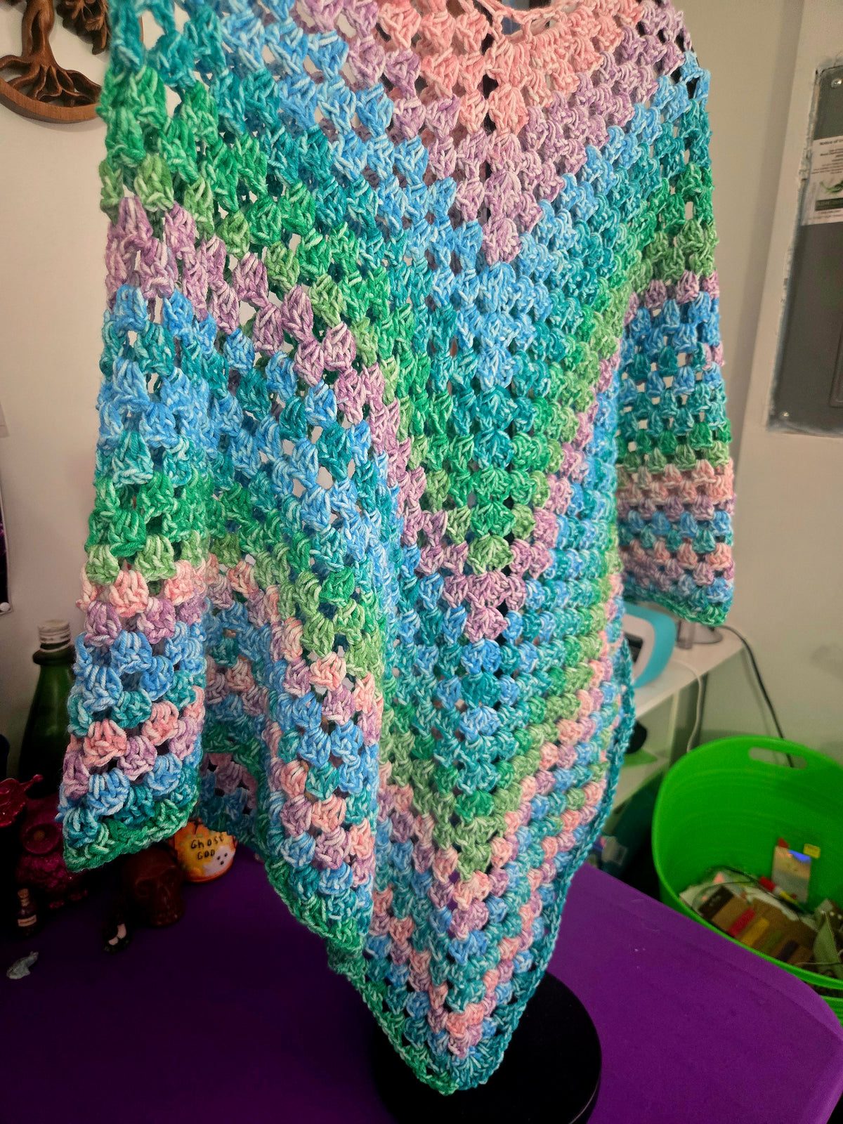 The Girly Girl Granny Stitch Crocheted Poncho