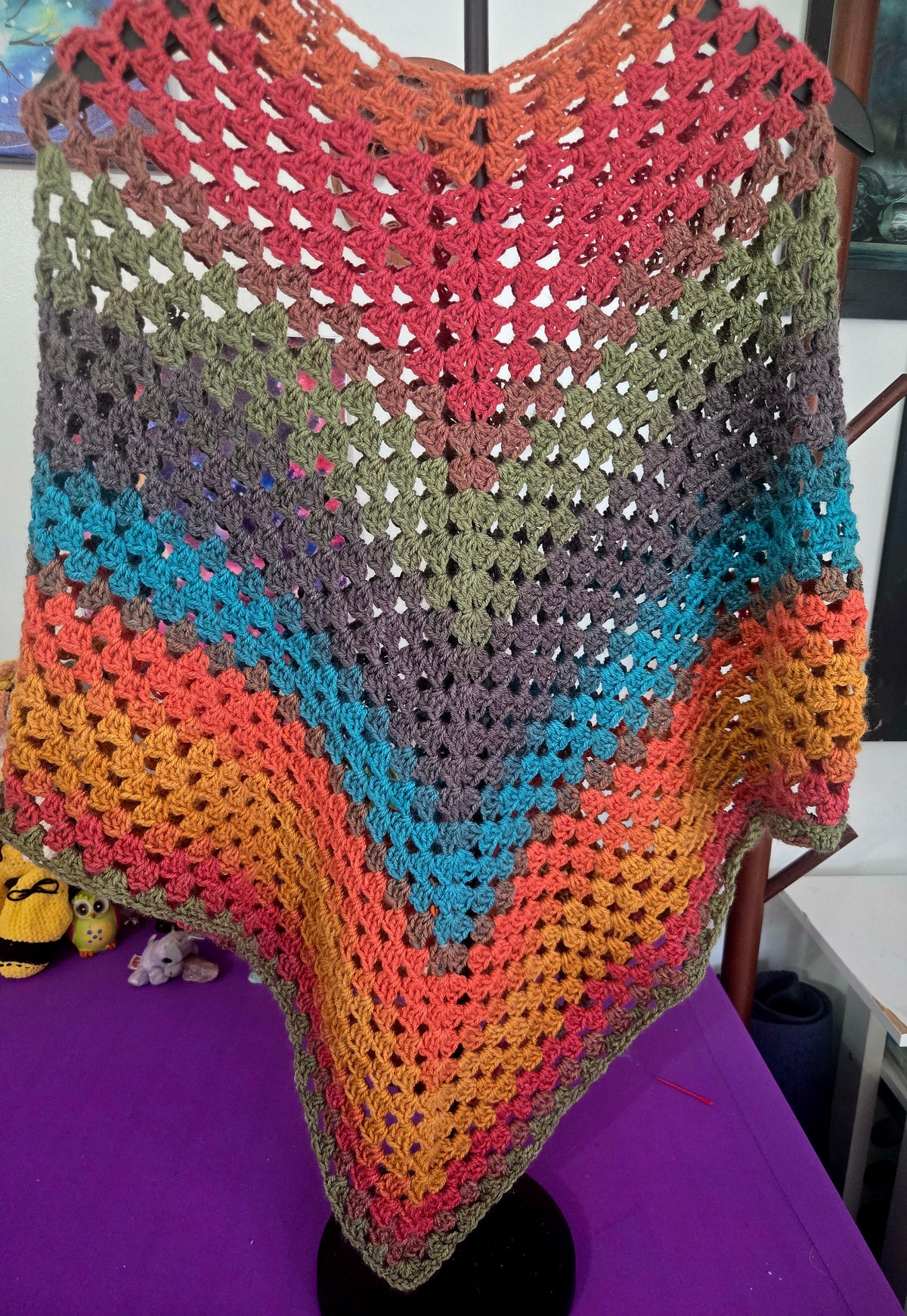 Earth Princess Granny stitch Crocheted Poncho