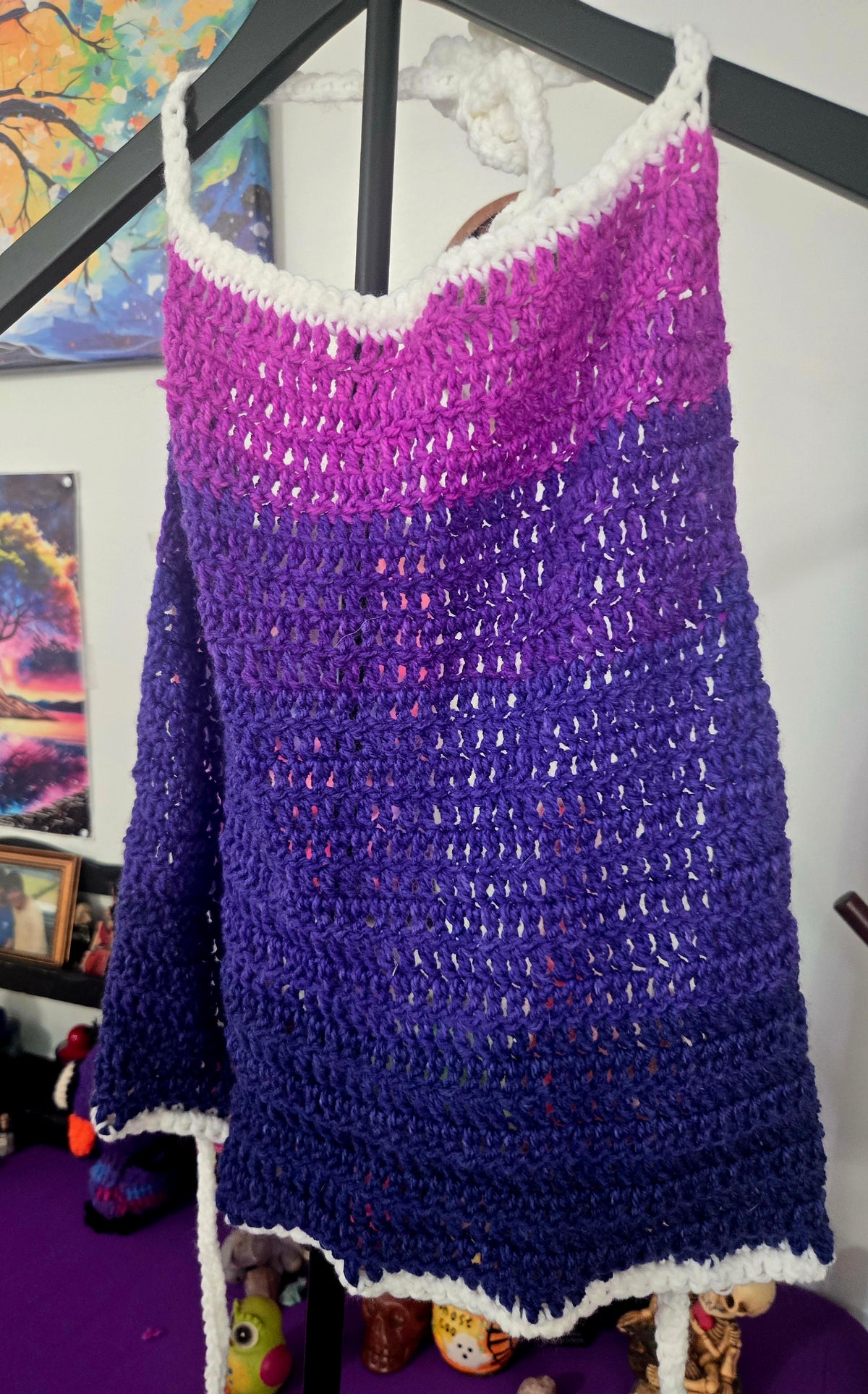 Purple Passion Crocheted Halter Tie Tank Top 💜